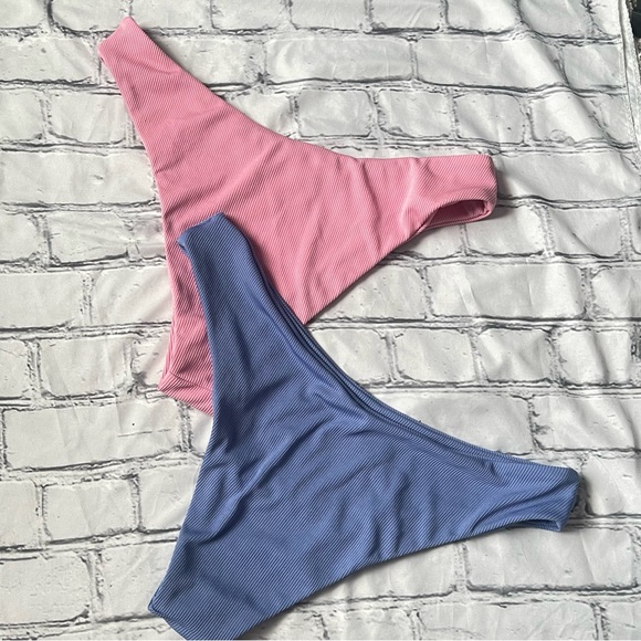 2 pair Ribbed Bikini Bottoms - Picture 5 of 5